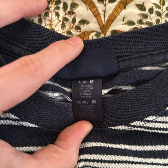 Navy & White Striped Vintage 90s Puritan T-Shirt, Size Medium - Picture 4 of 4